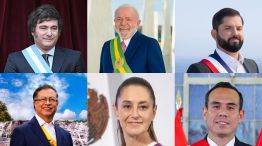 Javier Milei, Lula da Silva, Gabriel Boric, Gustavo Petro, Silvia Sheinbaum y José Jerí