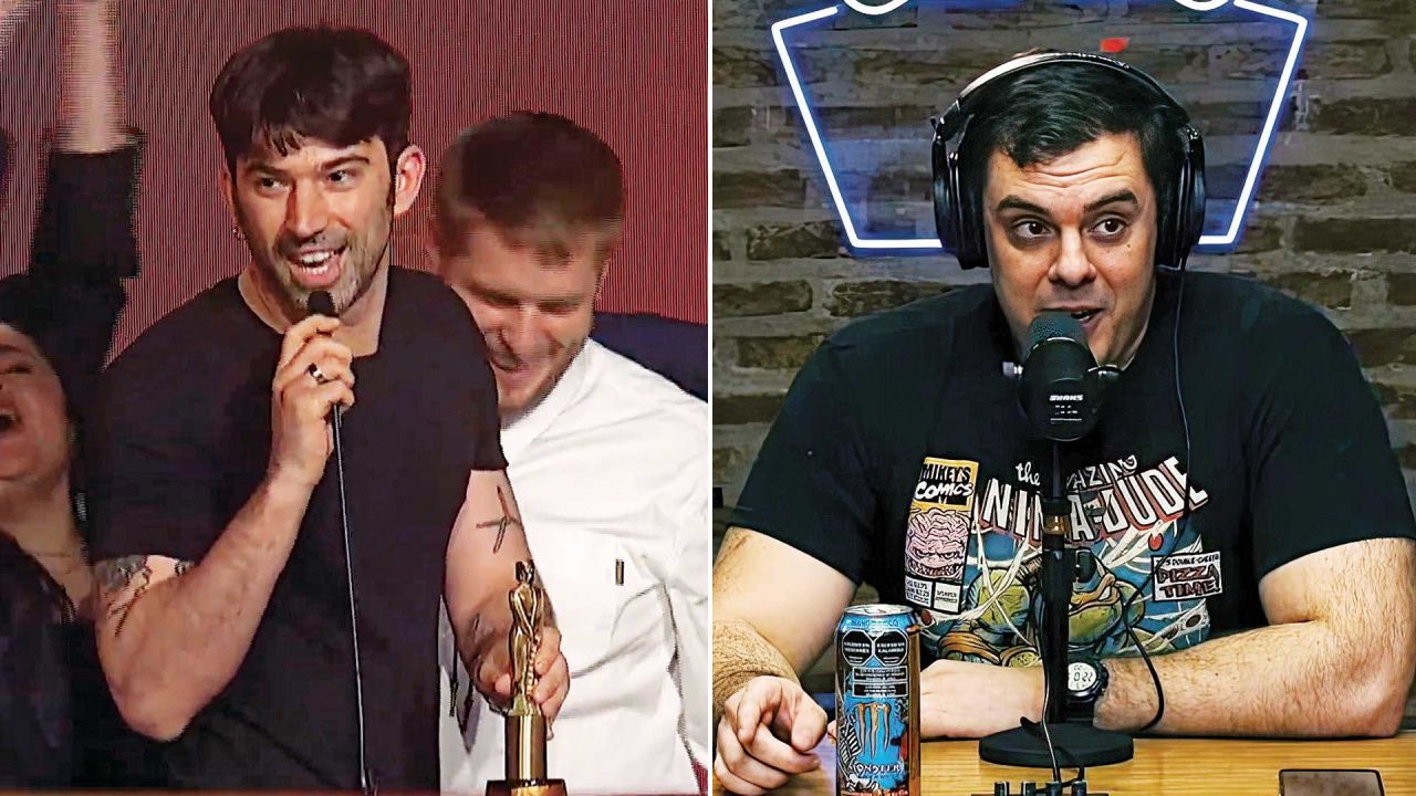 Mientras Pedro Rosemblat conduce "Industria Nacional" que se emite por Gelatina, canal de streaming de corte progresista; el Gordo Dan es la cara de "La Misa" por Carajo, canal libertario por excelencia. | Foto:Cedoc