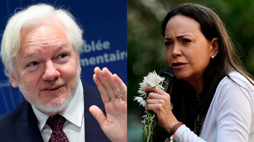 Julian Assange y Maria Corina Machado 18122025