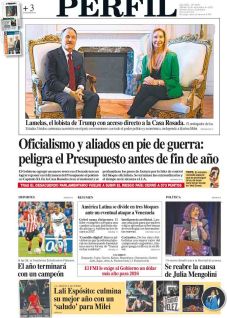 La tapa del Diario PERFIL del sábado 20 de diciembre de 2025