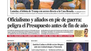 La tapa del Diario PERFIL del sábado 20 de diciembre de 2025