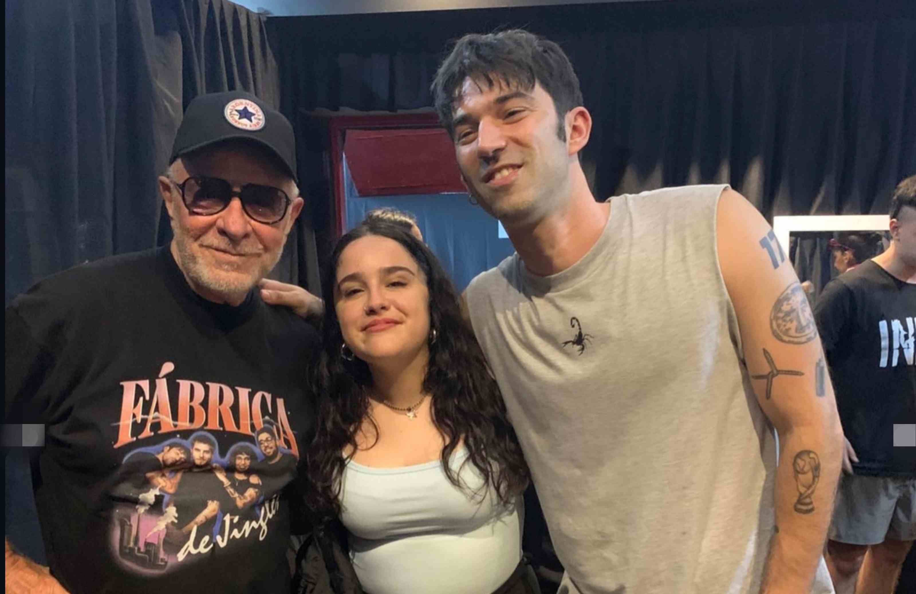 Backstage de Festival de Jingles 2025: León Gieco, Ofelia Fernández, y Pedro Rosemblat.