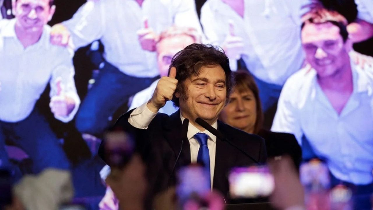 Javier Milei durante un acto público