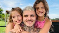 Mauro Icardi junto a sus hijas