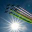 Fotogaleria Aviones de la unidad acrobática de la Fuerza Aérea Italiana Frecce Tricolori (Flechas Tricolores) realizan una actuación antes de la segunda manga del eslalon gigante masculino