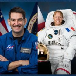 De izquierda a derecha, los astronautas de la NASA Jessica Meir y Jack Hathaway, la astronauta de la ESA (Agencia Espacial Europea) Sophie Adenot y el cosmonauta de Roscosmos Andrey Fedyaev.