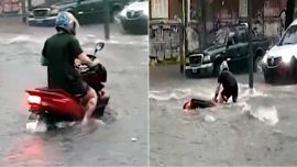 Fuertes tormentas en el AMBA: granizo, calles inundadas y un shopping anegado en zona norte