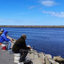 En la costa, canaletas profundas, pedregales, escolleras, acantilados, puertos y muelles obligan al pescador a adaptarse.