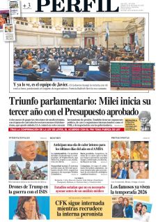 La tapa del Diario PERFIL del sábado 27 de diciembre de 2025