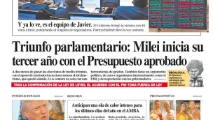 La tapa del Diario PERFIL del sábado 27 de diciembre de 2025