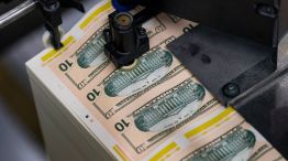 Stacks of $10 dollar notes.