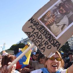 Marcha en el obelisco de Buenos Aires a favor de la intervención de USA en Venezuela. Foto @pablocuarterolo | Foto:Cuarterolo Pablo
