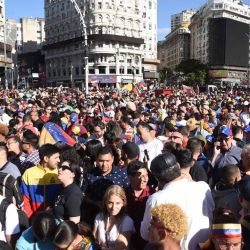 Marcha en el obelisco de Buenos Aires a favor de la intervención de USA en Venezuela. Foto @pablocuarterolo | Foto:Cuarterolo Pablo