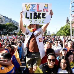 Marcha en el obelisco de Buenos Aires a favor de la intervención de USA en Venezuela. Foto @pablocuarterolo | Foto:Cuarterolo Pablo
