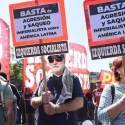Marcha frente a la embajada de EEUU en contra la intervención de Trump en Venezuela.  Foto @pablocuarterolo | Foto:Cuarterolo Pablo
