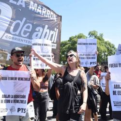 Marcha frente a la embajada de EEUU en contra la intervención de Trump en Venezuela.  Foto @pablocuarterolo | Foto:Cuarterolo Pablo
