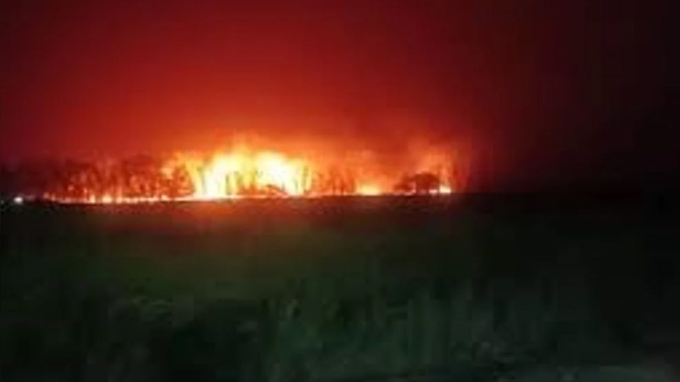 Incendio de campos en las cercanías del Aeropuerto de Ezeiza.