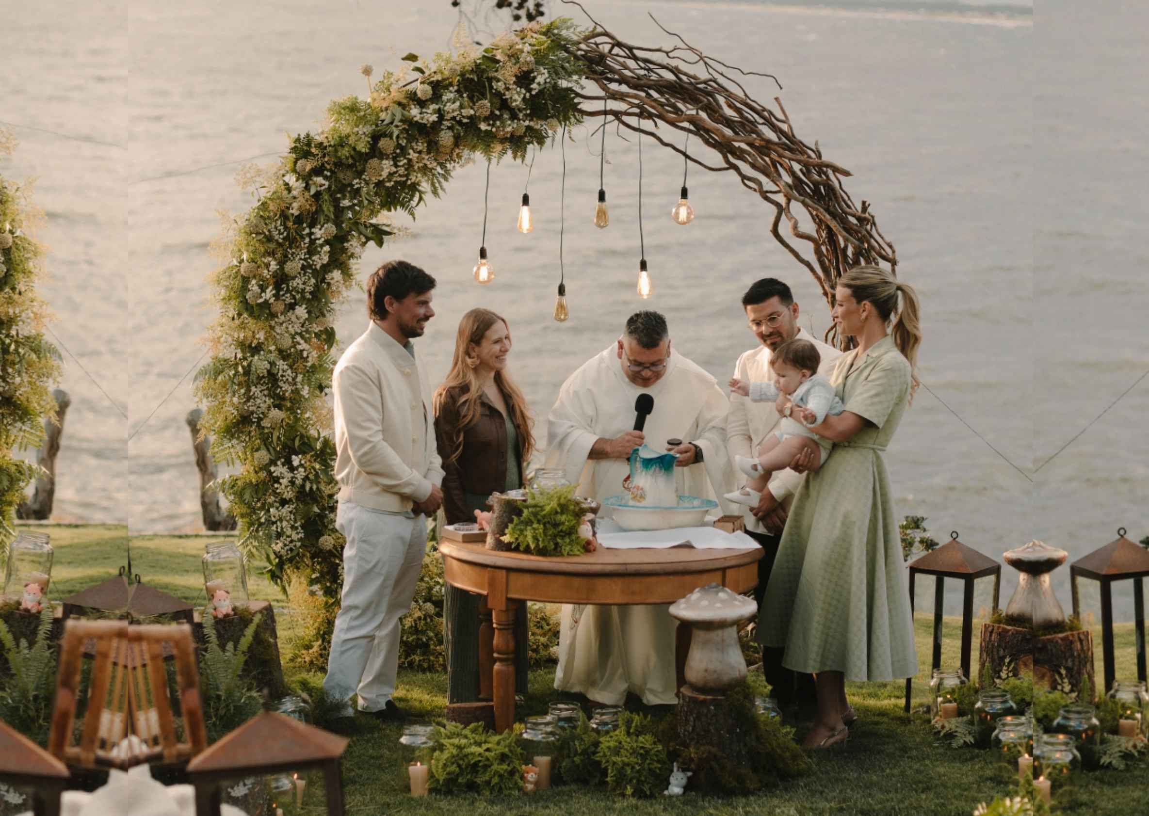 Punta del Este 2026.Augusto Marini bautizó a Alessandro, el hijo que tiene con Angie Landaburu.