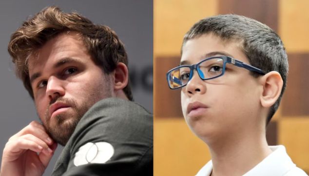 Magnus Carlsen y Faustino Oro 