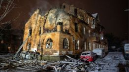 Edificio residencial dañado por un dron ruso