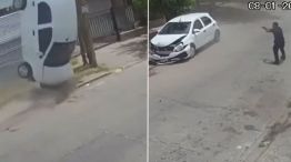 Robo y vuelco en Morón