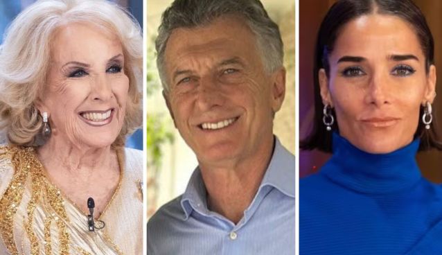 Mirtha Legrand, Mauricio Macri y Juana Viale