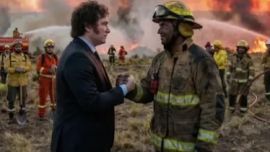 La foto con IA que subió Milei en medio de los incendios en el Sur