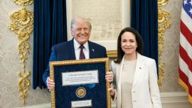 María Corina Machado le entregó la medalla del Nobel de la Paz a Trump y le reiteró su adhesión