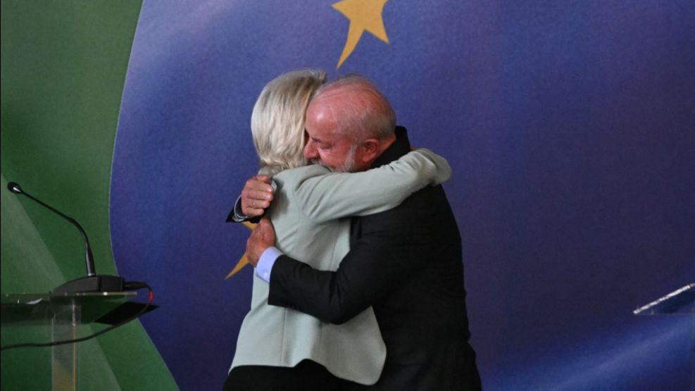 Lula y Ursula von der Leyen en Brasil.
