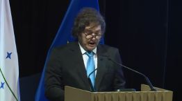 El presidente Javier Milei, en Asunción, en la firma del acuerdo UE-Mercosur.