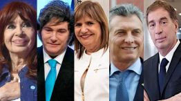 Cristina Kirchner, Javier Milei, Patricia Bullrich, Mauricio Macri y Diego Santilli