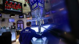 Traders At The New York Stock Exchange As Stocks, Bonds, Dollar Get Hit Amid US-Europe Clash
