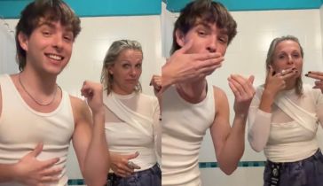 Denise Dumas y su hijo, Santino Curto