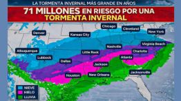 Alerta mientras la tormenta invernal extrema en Estados Unidos 23012026