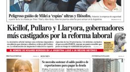 La tapa del Diario PERFIL del domingo 25 de enero de 2026