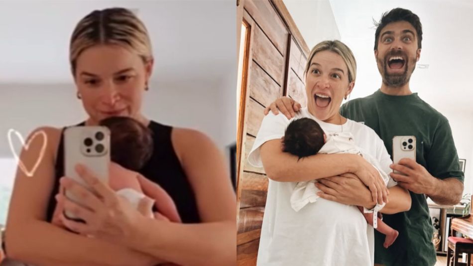 Sofía Pachano y Santiago Ramundo junto a su hijo Vito