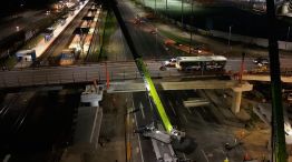 Cierran una avenida clave para montar vigas de 45 toneladas del nuevo Puente Labruna 28012026