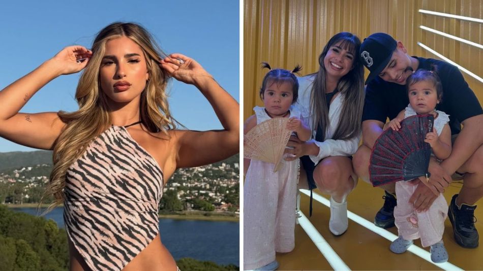 Juli Poggio - Daniela Celis y Thiago Medina junto a sus hijas, Laia y Aimé