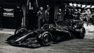 Equipo Aston Martin en Barcelona