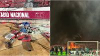 Destrozos en el Estadio Nacional de Santiago