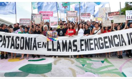 Marcha por los incendios en La Patagonia