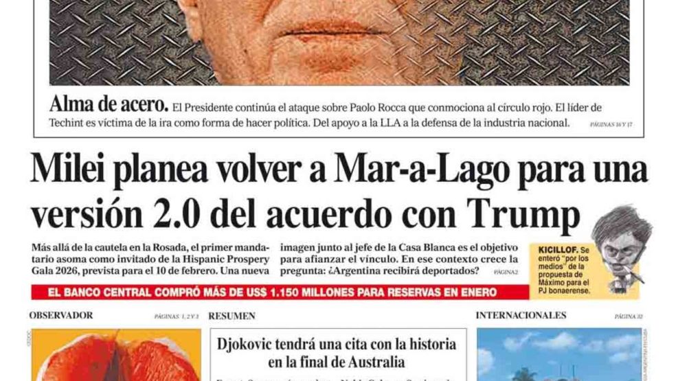 La tapa del Diario PERFIL del sábado 31 de enero de 2026