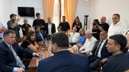 Juez, De Loredo y Bornoroni con el intendente Chiapello