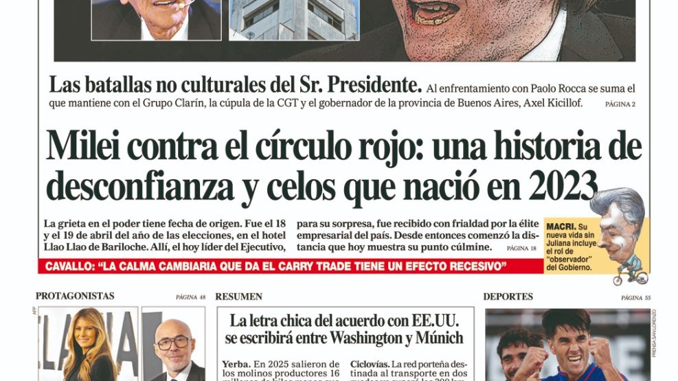 La tapa del Diario PERFIL del domingo 1° de febrero de 2026