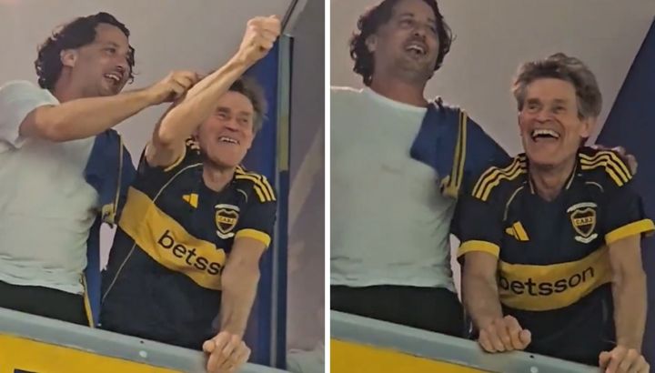 Willem Dafoe visitó la Bombonera y los hinchas le dedicaron un cantito: "¡El duende es bostero!"