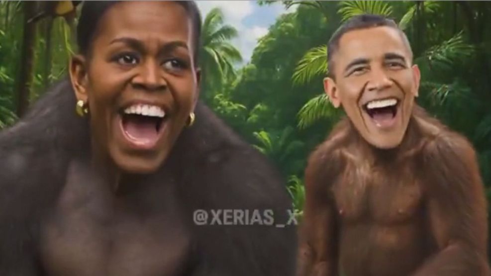 Donald Trump publicó un video que muestra a Barack y Michelle Obama como monos