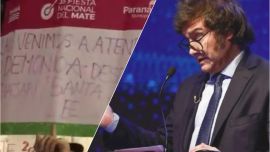 Insultos a Milei en la Fiesta Nacional del Mate: la crisis yerbatera llegó al escenario en Paraná