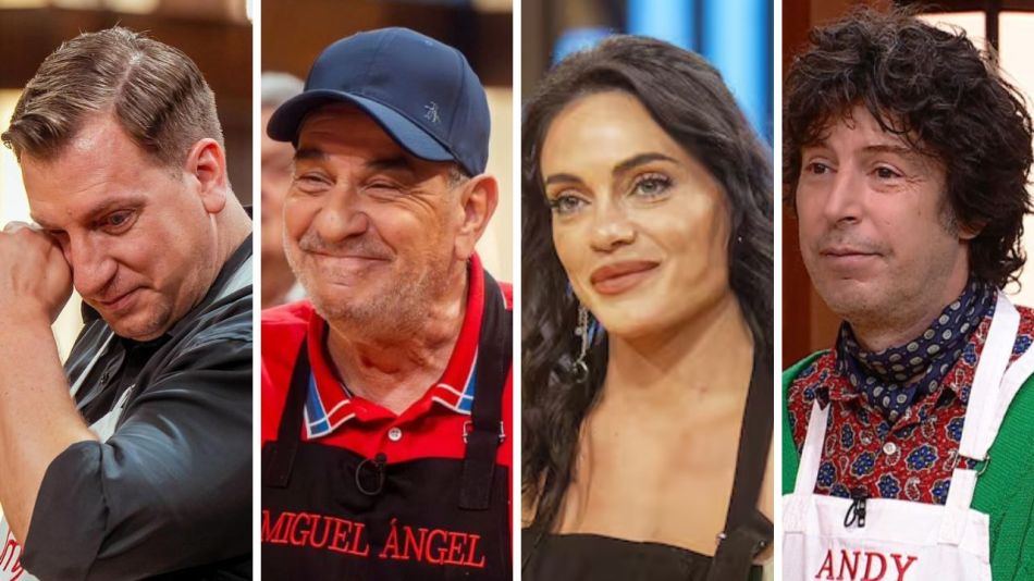 Maxi López, Miguel Ángel Rodríguez, Emilia Attias y Andy Chango en MasterChef Celebrity