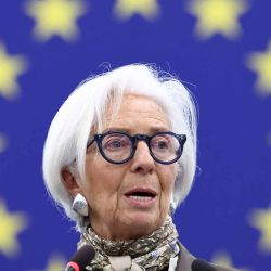 La presidenta del Banco Central Europeo (BCE), Christine Lagarde, habla para presentar el Informe Anual. Foto de FREDERICK FLORIN / AFP | Foto:AFP