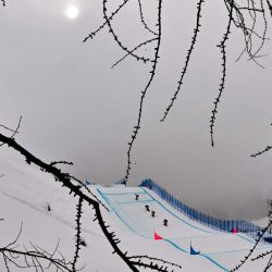 Snowboard durante los Juegos Olímpicos de Invierno de Milán-Cortina 2026 en el Livigno Snow Park, en Livigno (Valtellina). Foto de Jeff PACHOUD / AFP | Foto:AFP